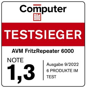 FRITZ!Repeater 6000 – Wi-Fi 6 Tri-Band Repeater mit 2.5G LAN