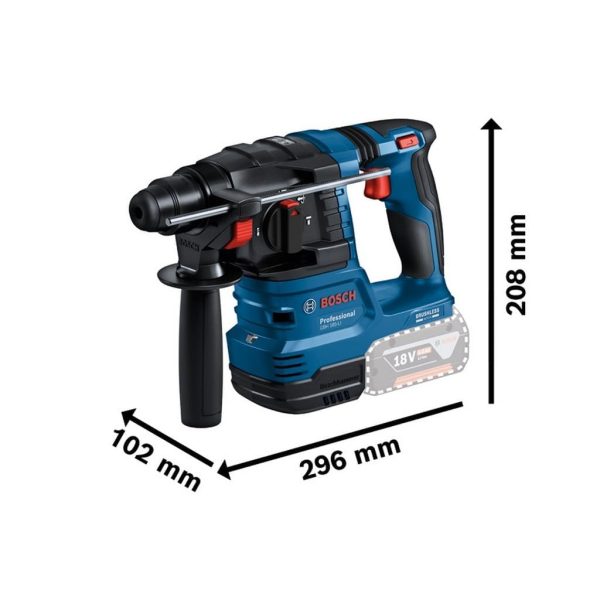 Bosch Professional 18V Akku-Bohrhammer GBH 18V-22 (SDS plus, KickBack Control, Vibration Control, inkl. GDE 18V-12, L-BOXX, ohne Akku/Ladegerät)