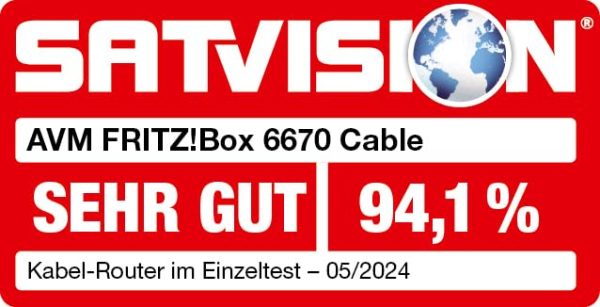 AVM FRITZ! Box 6670 Cable Router – DOCSIS 3.1 Modem, WiFi 7, 2.5G LAN, Zigbee-Integration