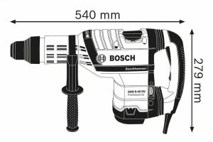 Bosch Professional Bohrhammer GBH 8-45 DV (1.500 Watt, SDS max, Schlagenergie 12,5 J, Bohr-Ø Beton 12–45 mm, inkl. Zusatzhandgriff, Koffer)