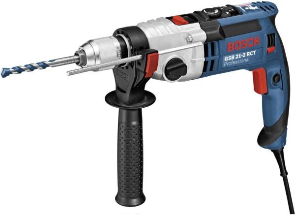 Bosch Professional Schlagbohrmaschine GSB 21-2 RCT (1.300 Watt, Bohr-Ø Beton 22 mm, inkl. Schnellspannbohrfutter 13 mm, Zusatzhandgriff, Koffer)
