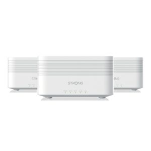 STRONG Atria Mesh AX3000 WiFi 6 Add-On Kit (3er-Packung) – Dual-Band Abdeckung, Gigabit-Ports, Weiß