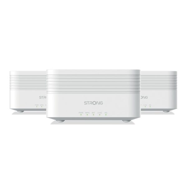 STRONG Atria Mesh AX3000 WiFi 6 Add-On Kit (3er-Packung) – Dual-Band Abdeckung, Gigabit-Ports, Weiß