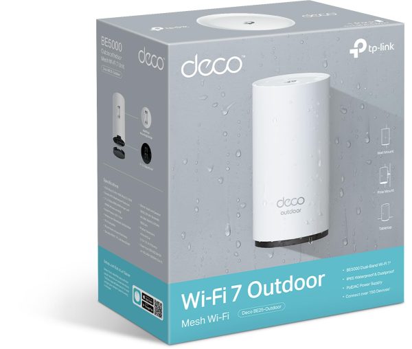 TP-Link Deco BE25 Outdoor WiFi 7 Router – Dual-Band, 2× 2.5G Ports, PoE/AC-Stromversorgung