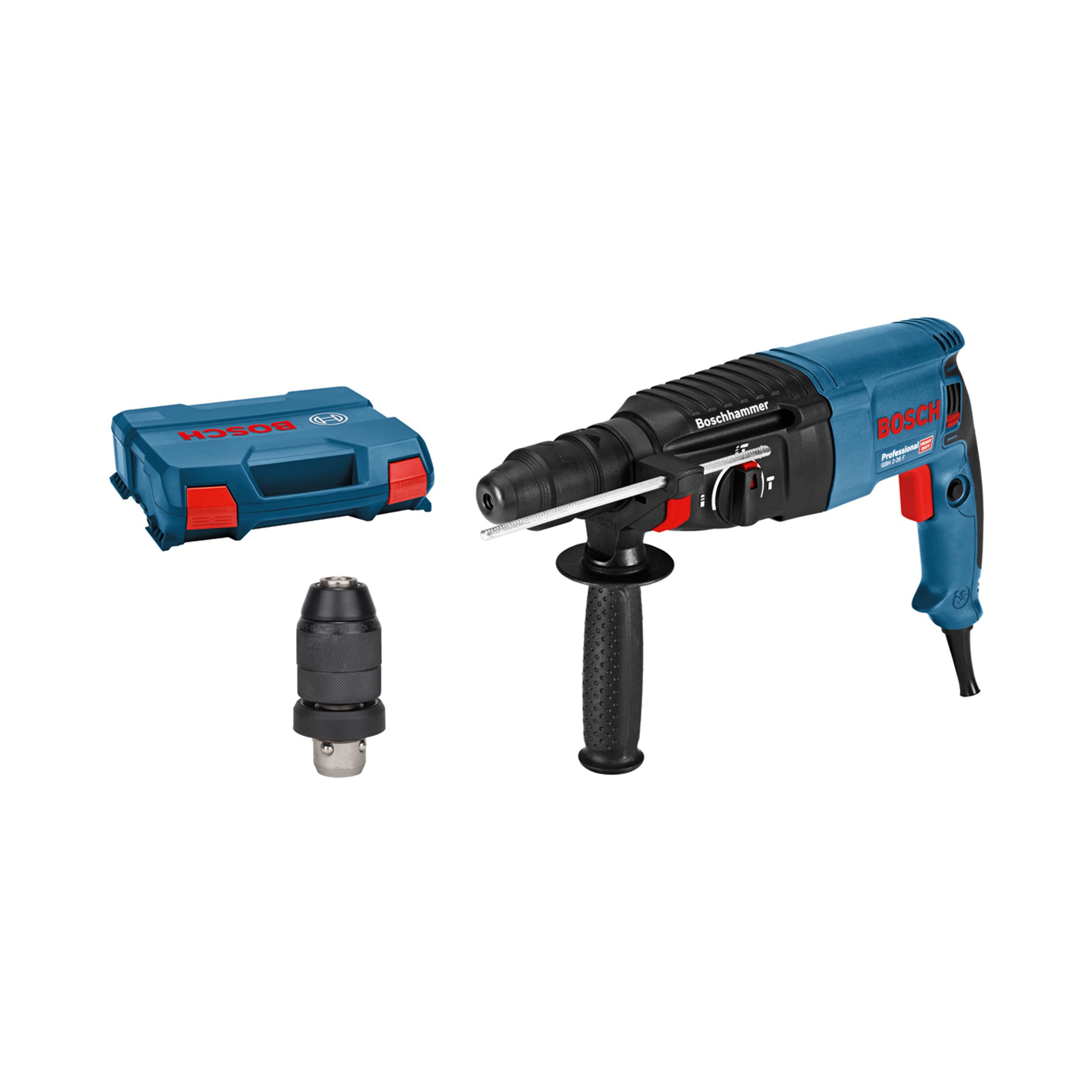 Bosch Professional Bohrhammer GBH 2-26 F (830 Watt, SDS plus, inkl. Wechselfutter, Schnellwechselbohrfutter, Zusatzhandgriff, Handwerkerkoffer) Bosch Professional Bohrhammer GBH 2-26 F (830 Watt, SDS plus, inkl. Wechselfutter, Schnellwechselbohrfutter, Zusatzhandgriff, Handwerkerkoffer)