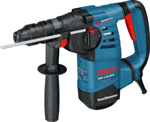 Bosch Professional Bohrhammer GBH 3-28 DFR (SDS plus, inkl. Schnellwechselbohrfutter 13 mm, Wechselfutter, Zusatzhandgriff, Fetttube, Koffer)