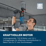 Bosch Professional Bohrhammer GBH 2-21 (SDS plus, inkl. Schnellspannbohrfutter mit Adapter, Zusatzhandgriff, Tiefenanschlag, Handwerkerkoffer)
