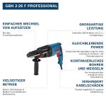 Bosch Professional Bohrhammer GBH 2-26 F (830 Watt, SDS plus, inkl. Wechselfutter, Schnellwechselbohrfutter, Zusatzhandgriff, Handwerkerkoffer)