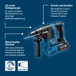 Bosch Professional 18V Akku-Bohrhammer GBH 18V-26 (SDS plus, Bohr-Ø Beton 26 mm, inkl. Zusatzhandgriff, Tiefenanschlag, L-BOXX, ohne Akku/Ladegerät)