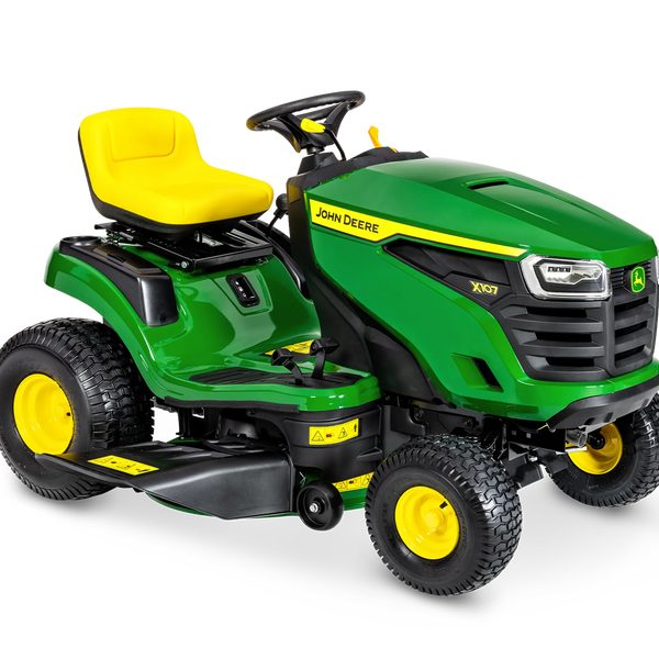 John Deere X107 Rasentraktor mit 107 cm Mähdeck
