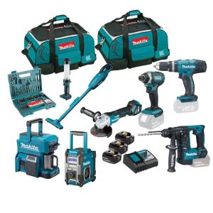 Makita 18v LXT x8 teilig Super Starter Tool Kit inkl. 3x 5.0Ah Akkus & Charger